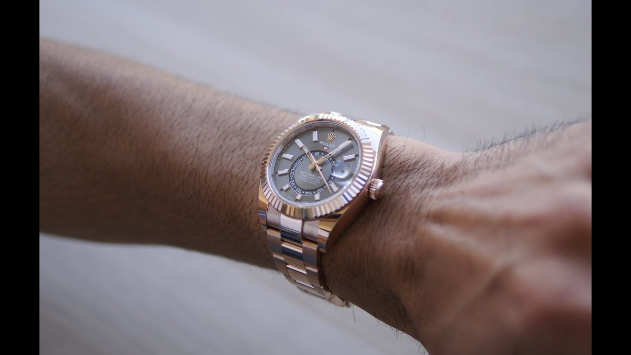 [4K] Rolex 18ct Sky-Dweller Everose Gold Slate Dial Review | Hafiz J Mehmood