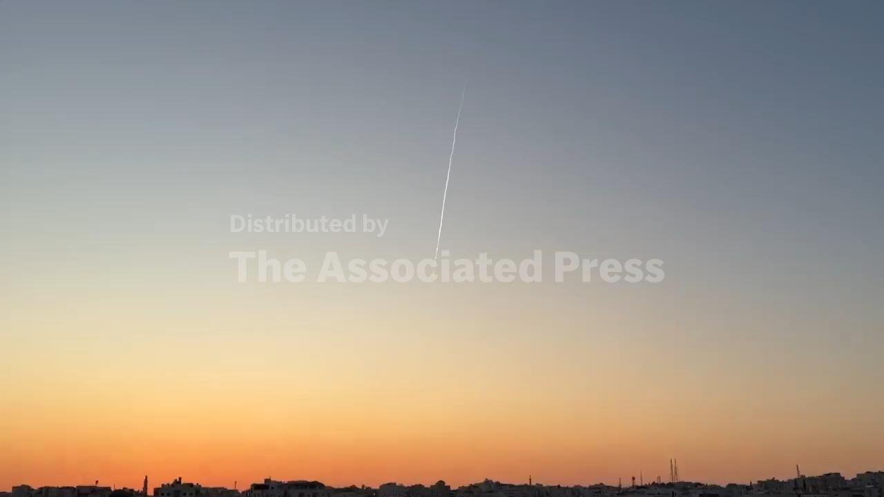 Traces of Iranian missiles seen after interceptions over Jordanian capital Amman