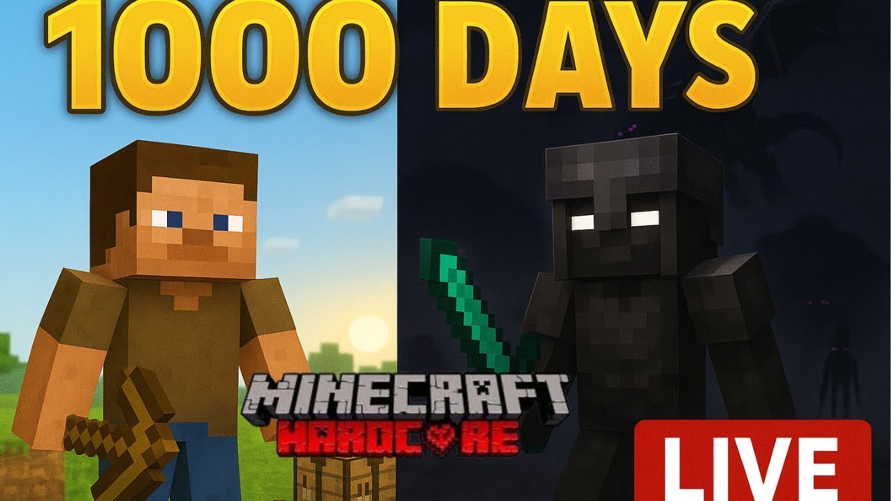 Surviving 1000 Days in Minecraft Hardcore LIVE!