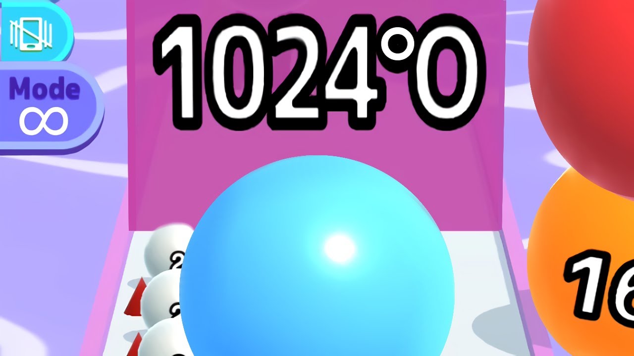 BALL RUN 2048 &mdash; INFINITY &infin; '1024 &deg;O' CHECKPOINT WAS ACHIEVED! (DEGREE-ILLION, Gameplay*)