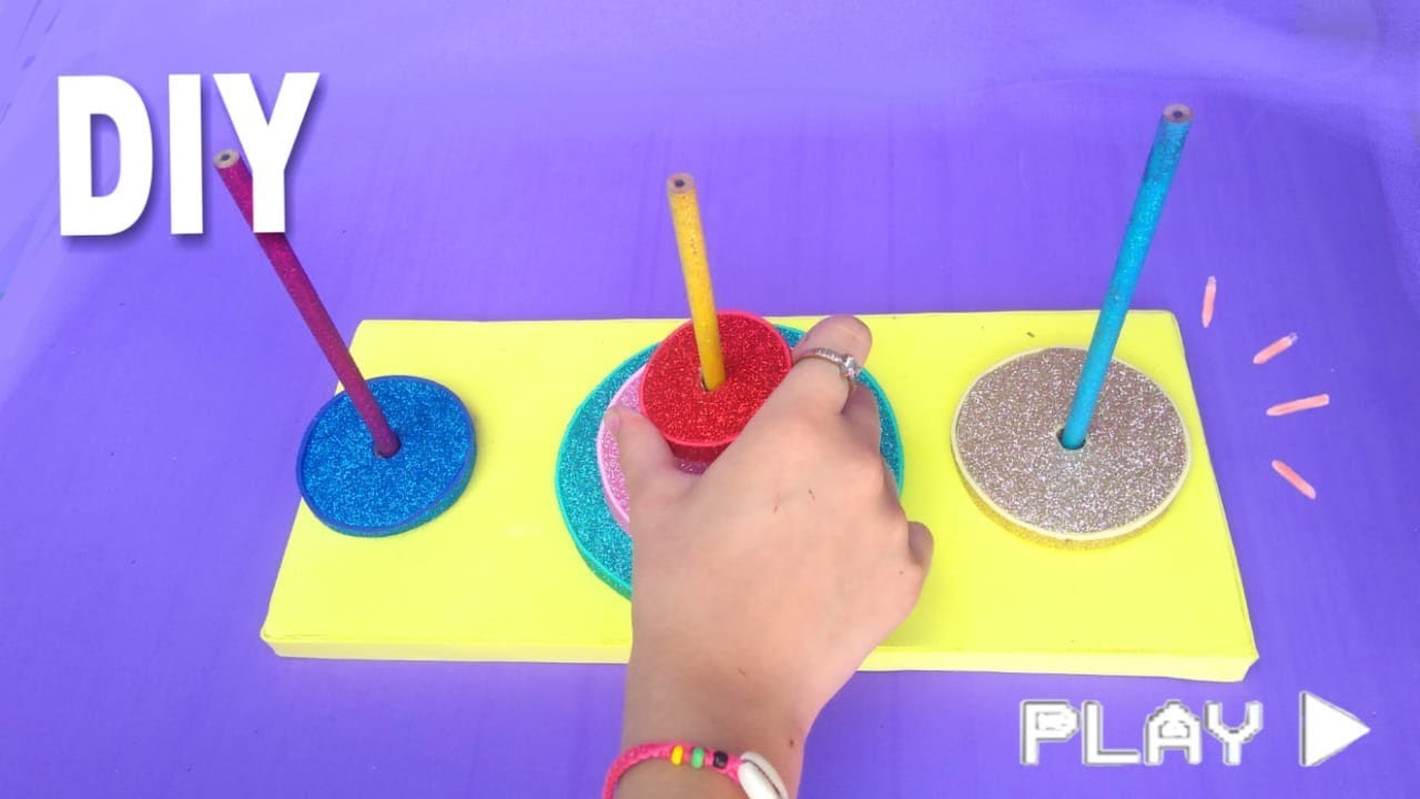 DIY Brinquedo com material reciclável/  Torre de Hanói