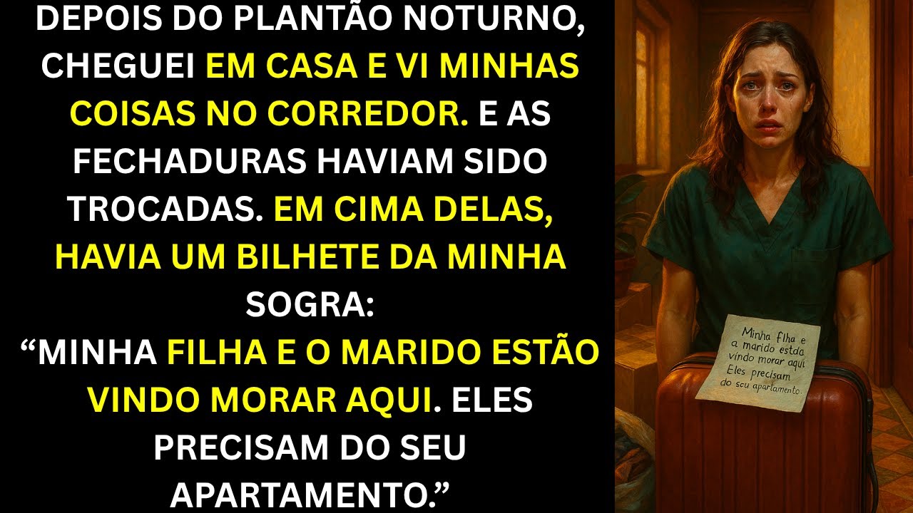 DEPOIS DO PLANTÃO NOTURNO, CHEGUEI EM CASA E VI MINHAS COISAS NO CORREDOR E AS FECHADURAS TROCADAS.