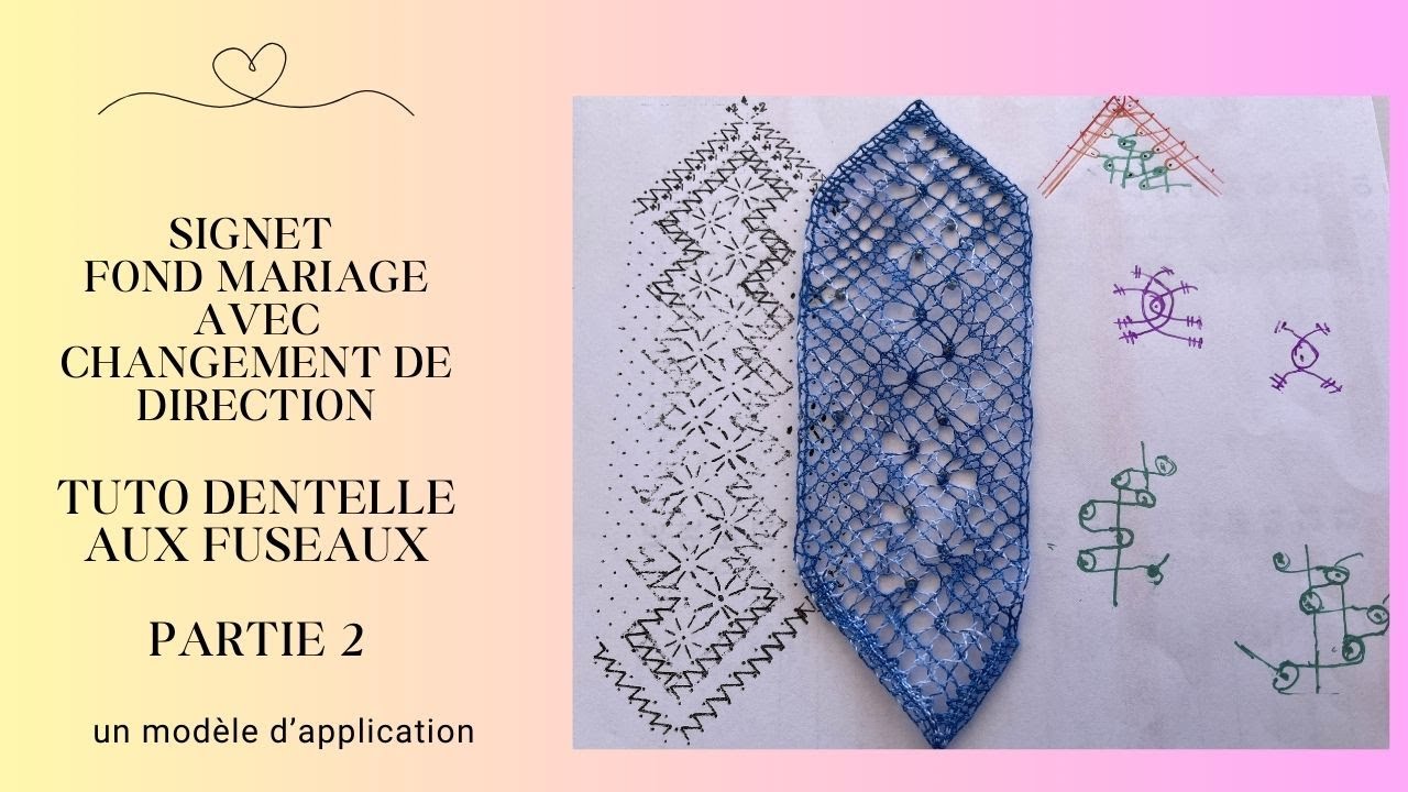 Signet fond mariage -  Partie 2- Dentelle aux fuseaux - TUTO