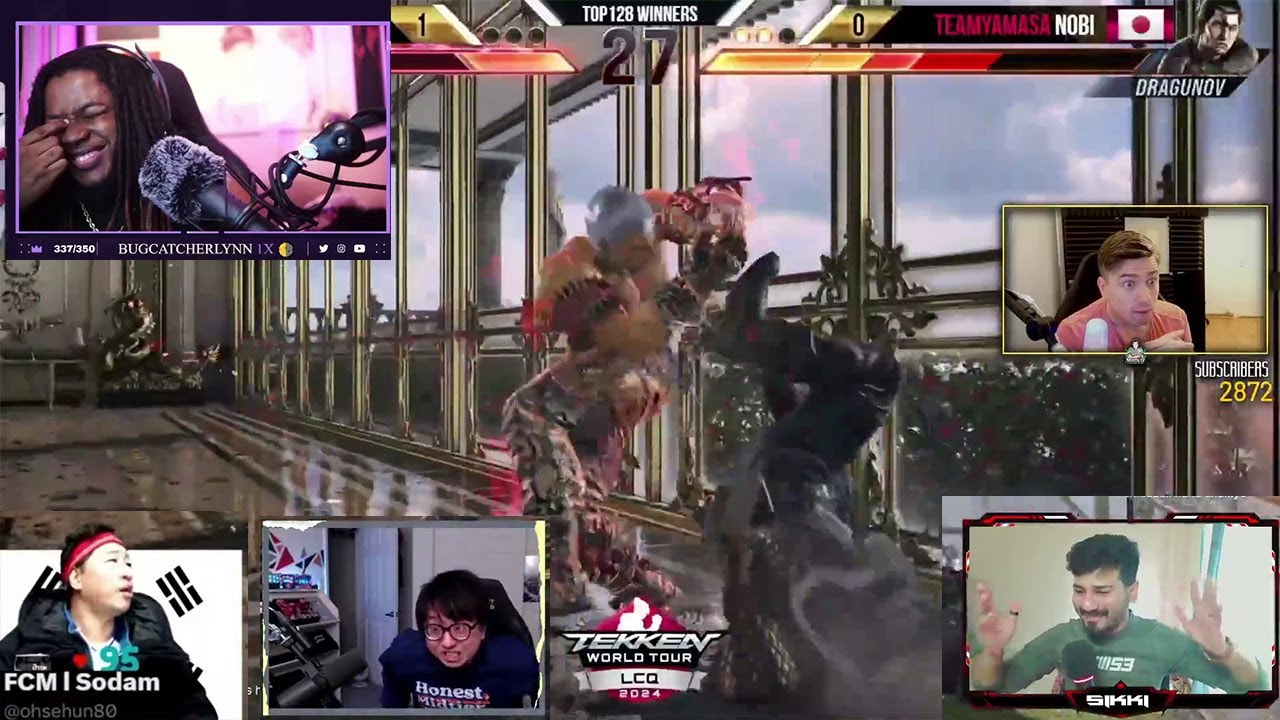 Реакции на Insane Choke Knee против Nobi в TWT 2024 Global Finals Day LCQ #tekken8