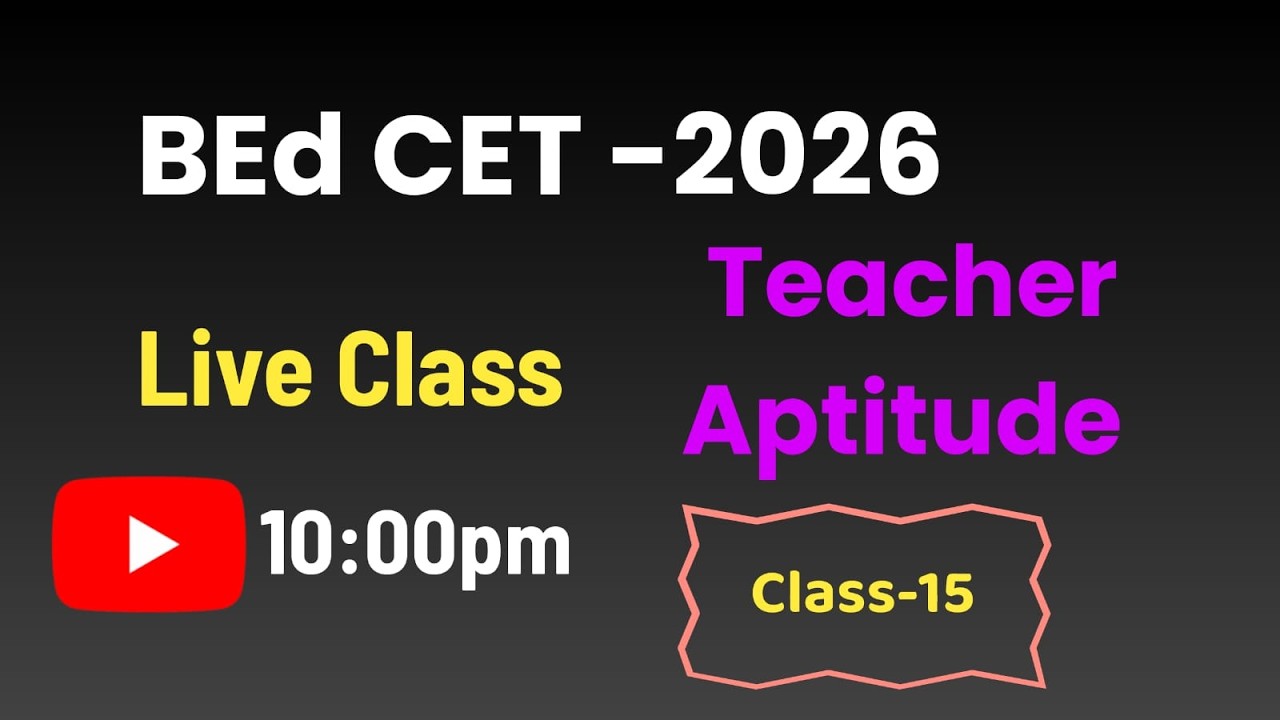 TEACHER APTITUDE  CLASS / BEd CET 2026 Ki Tayyari Kaise Kare? / BY JABIR SIR
