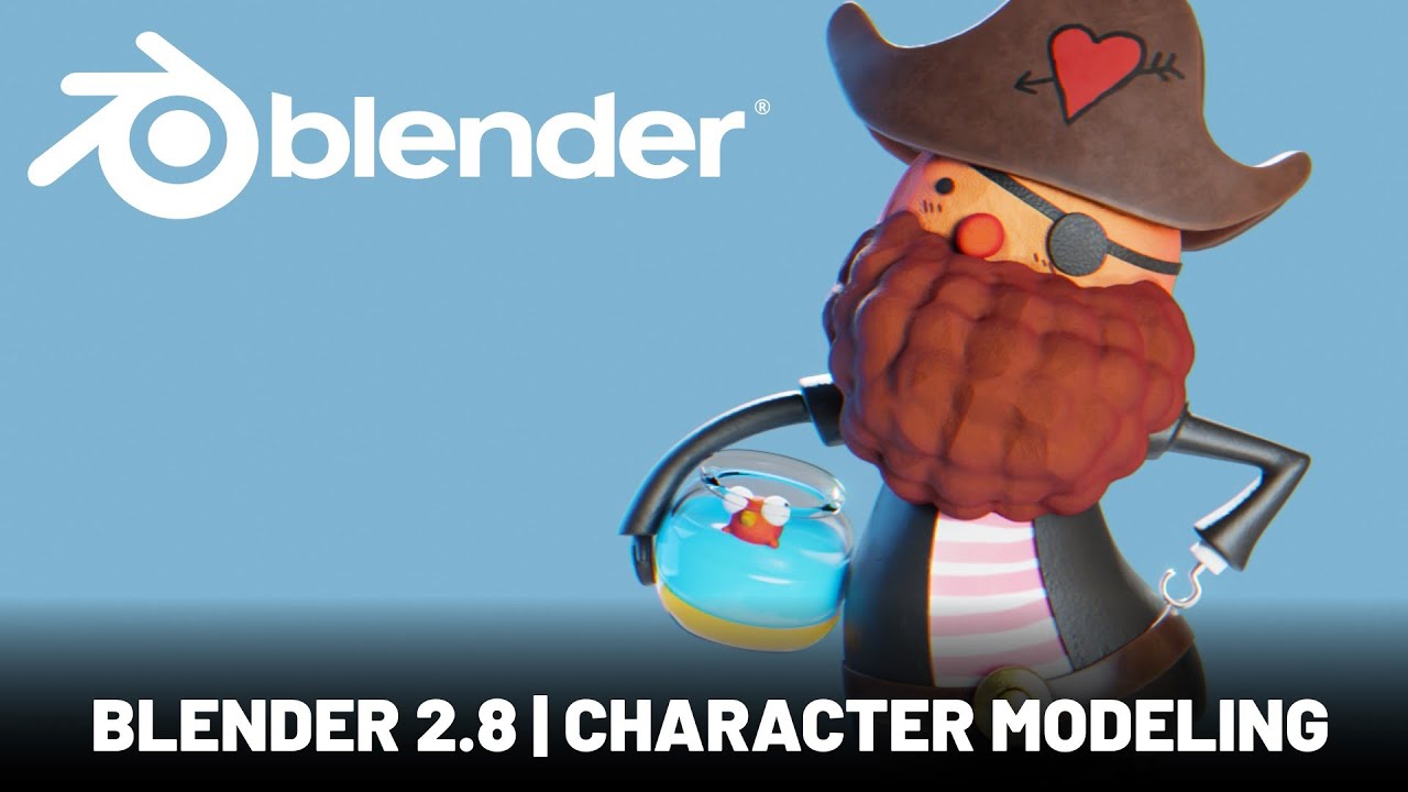 Blender 2.8 - Character Modeling, Texturing, Rendering | Love Pirate