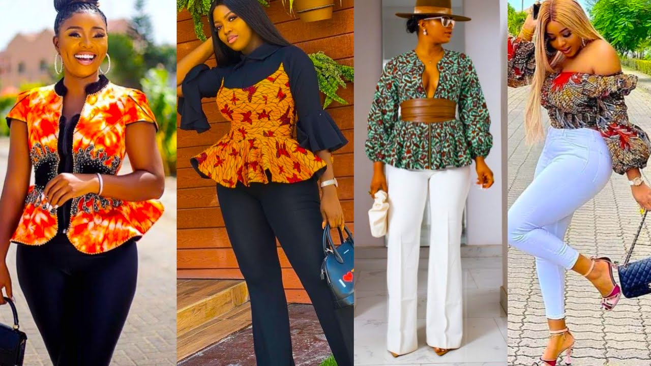 New Ankara Peplum Tops Styles | Beautiful Ankara Collection for Women | Ankara blouses for Jeans