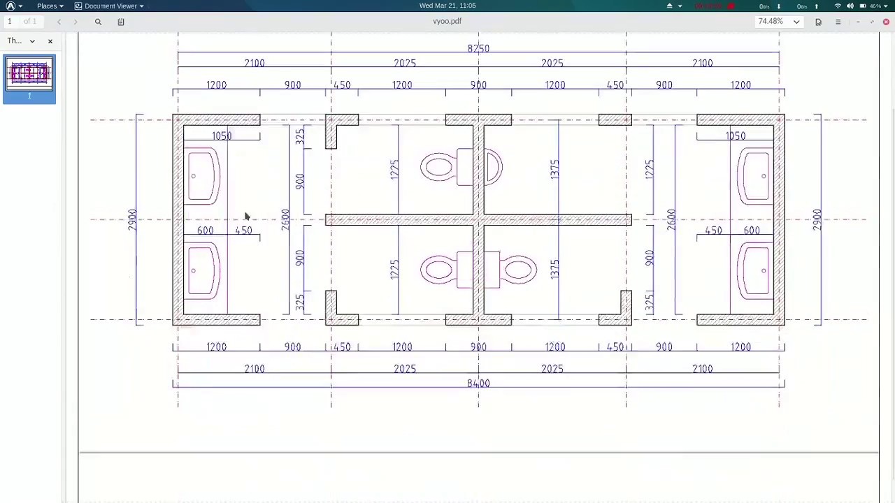 Simple plan in librecad from start to finish (6Xspeed)