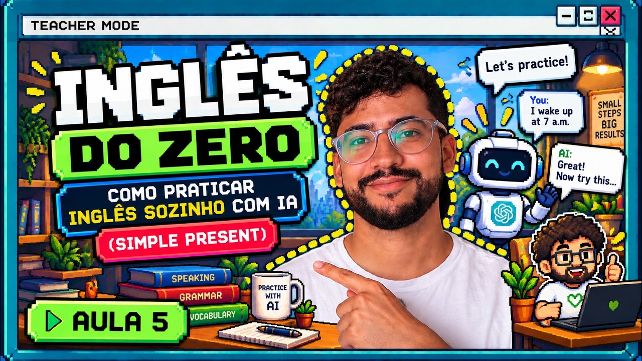 Inglês do Zero: Como Praticar Inglês Sozinho com IA (Simple Present) - AULA 5