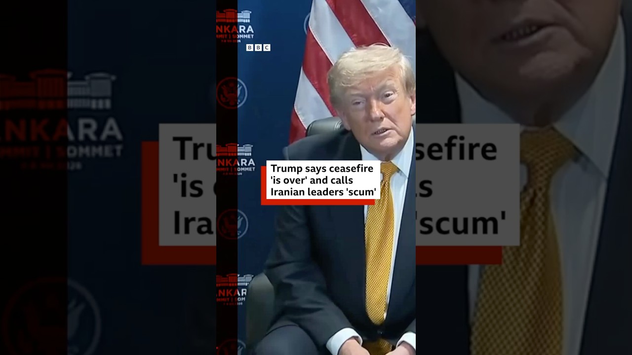'I think it's over' Trump says on Iran ceasefire. #US #Iran #BBCNews