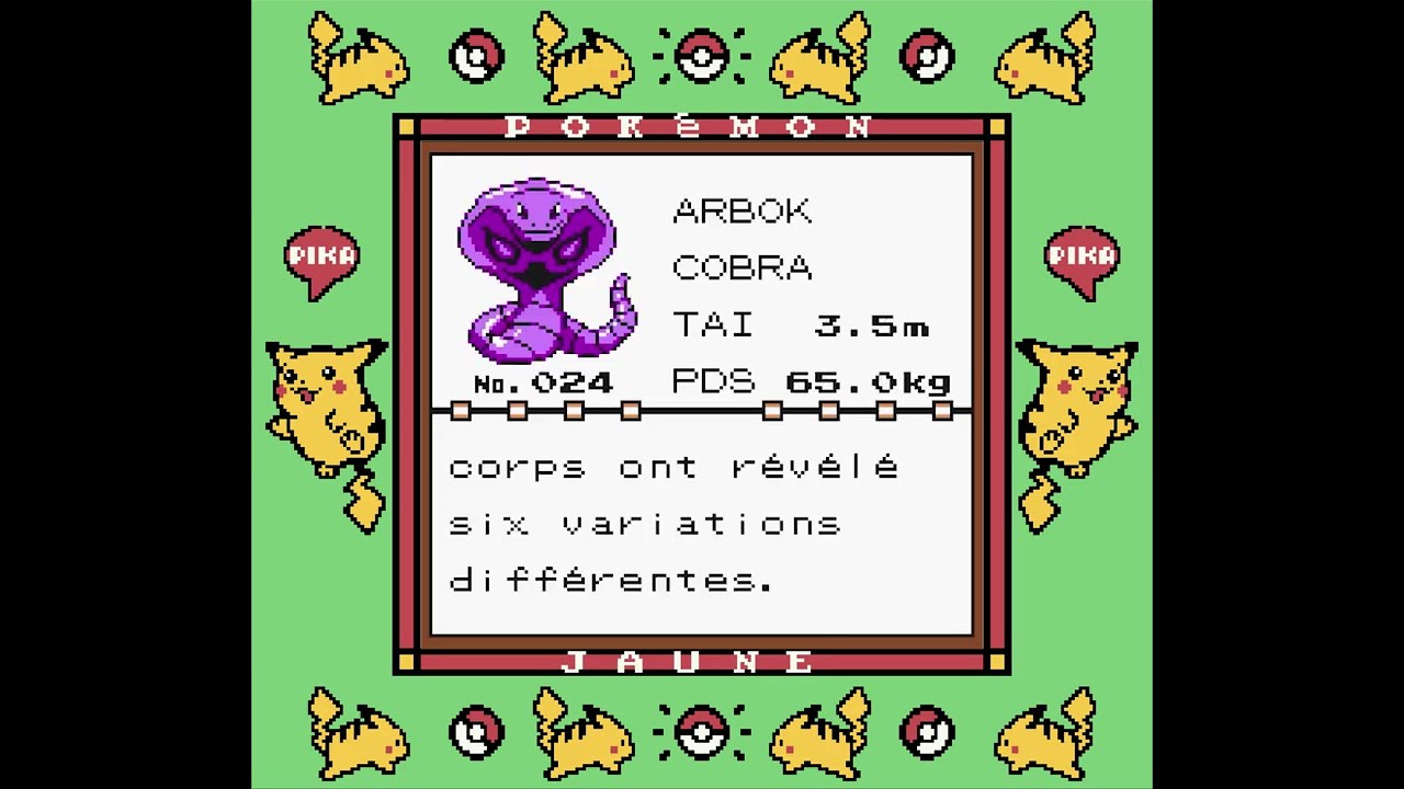 Pokémon Yellow Version: Special Pikachu Edition - Complete Pokédex (French Version)