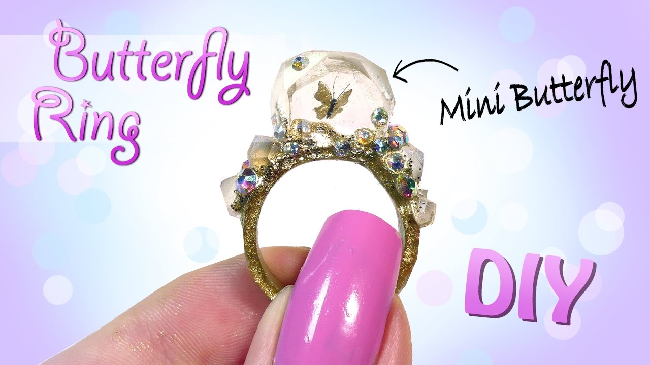 Butterfly Crystal Ring Tutorial // DIY Miniature butterfly Jewelry