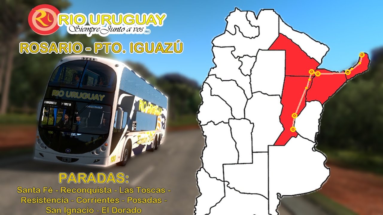 ROSARIO - PUERTO IGUAZÚ | Servicio Completo Río Uruguay | Simulación en Marcha