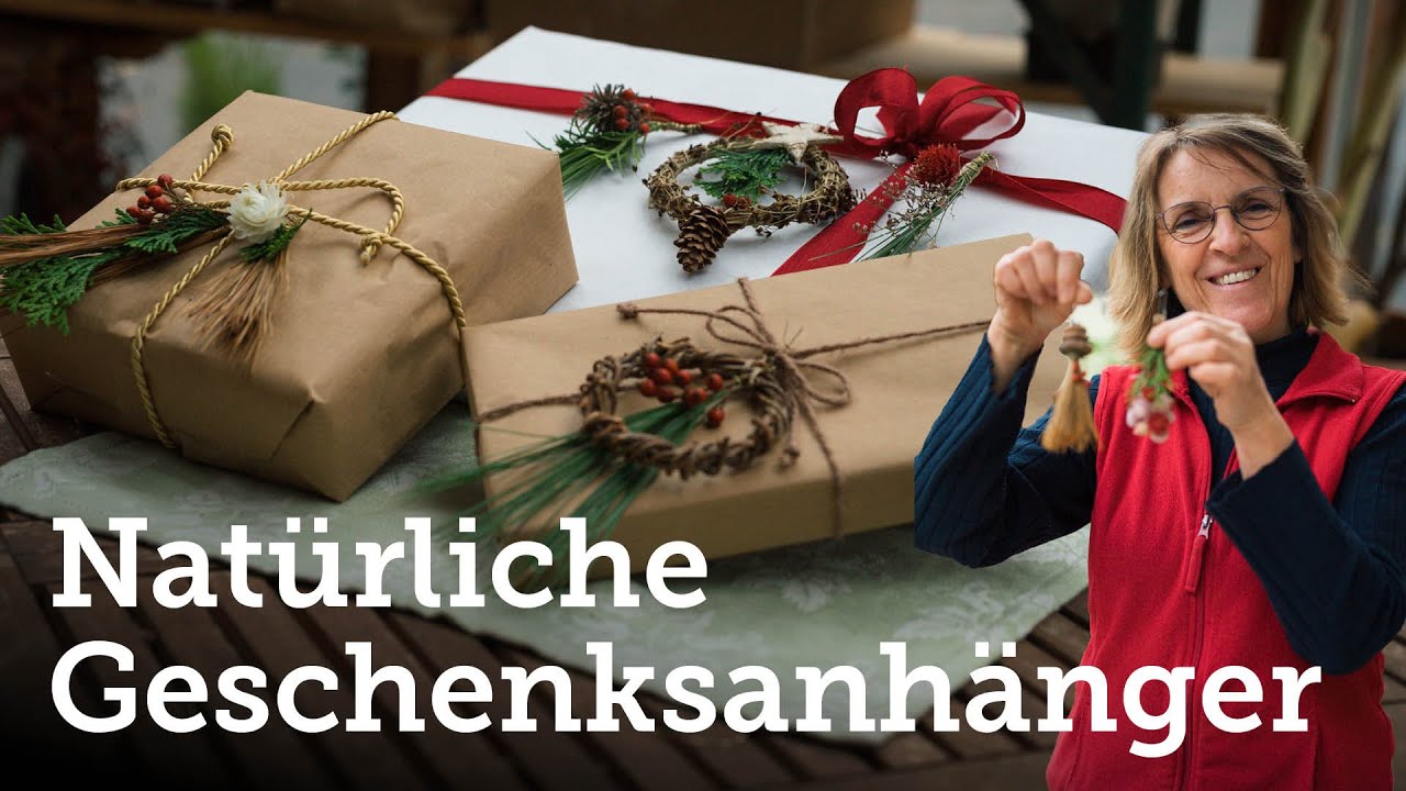 DIY: Tolle Geschenkspackerlanhänger | Christbaumschmuck | Girlande nur mit Naturmaterialien ✨