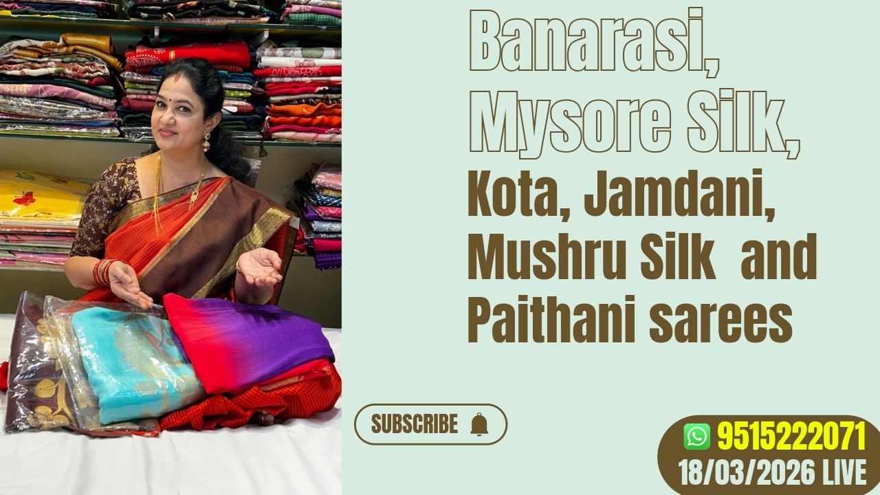 Fancy Sarees LIVE | Banarasi Mysore Kota Jamdani Mushru Silk Paithani Silk | Semi Mysore Sarees Sale