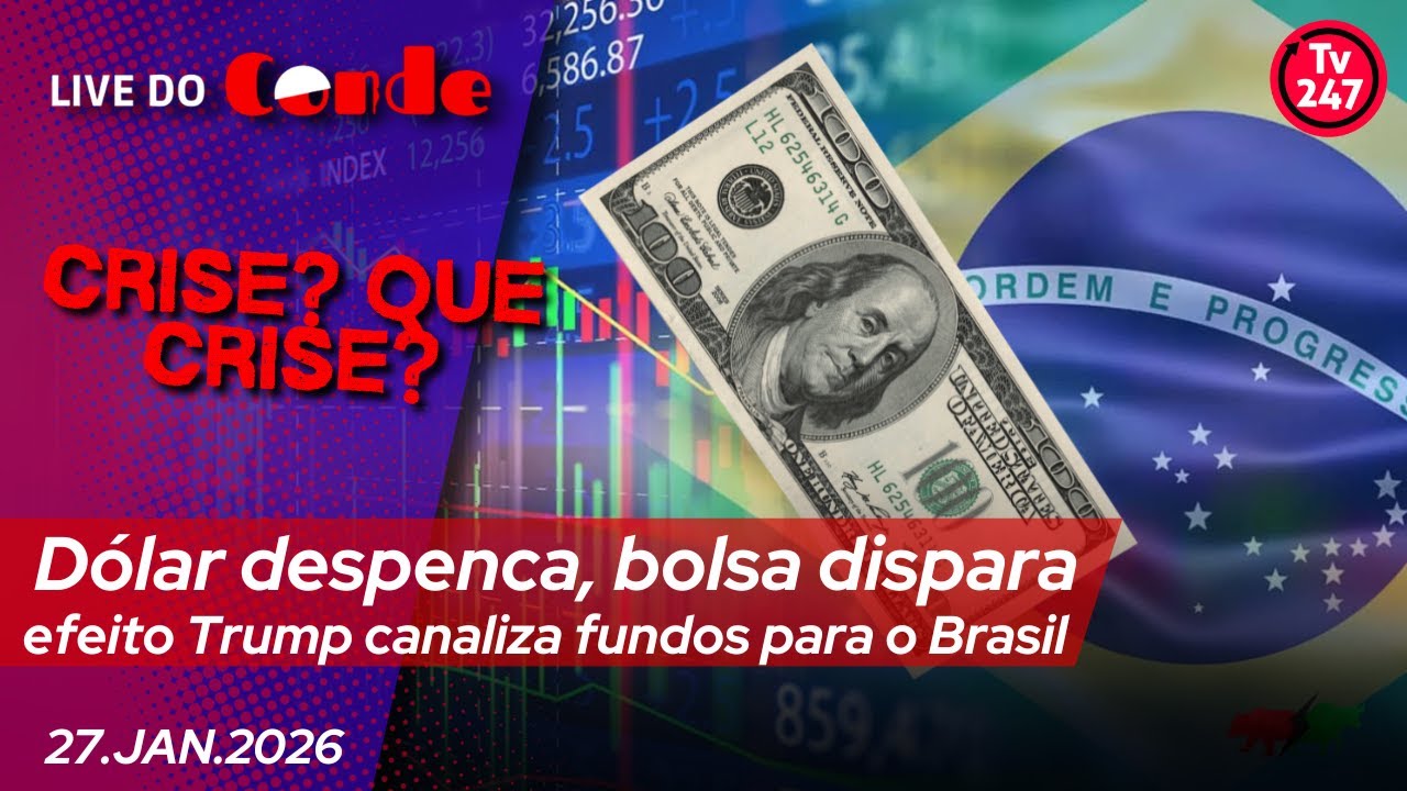 Live do Conde | Dólar despenca, bolsa dispara: efeito Trump canaliza fundos para o Brasil