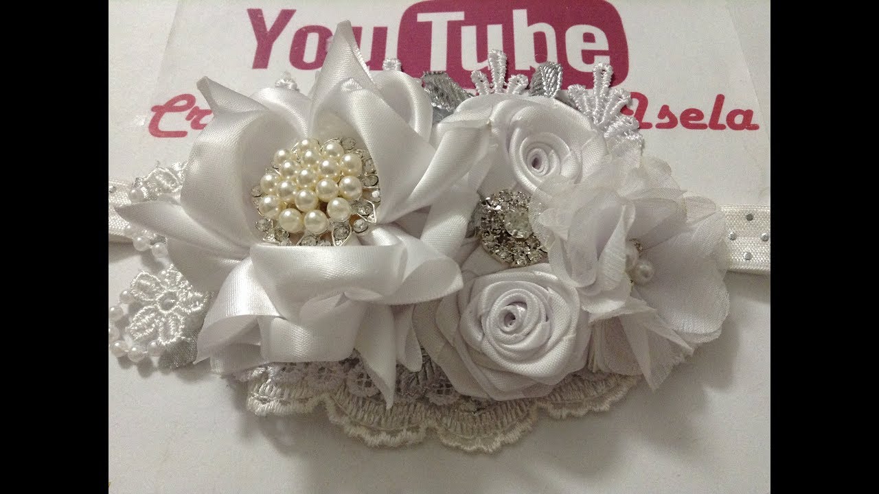 Pedido especial:  tiara blanca VIDEO No.680 Creaciones Rosa Isela