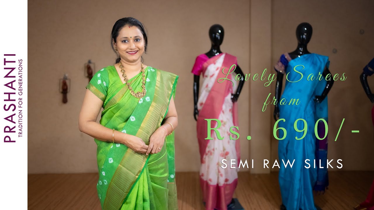 Semi Raw Silk Sarees | 17 May 2021 | #Prashanti #workwear #summer