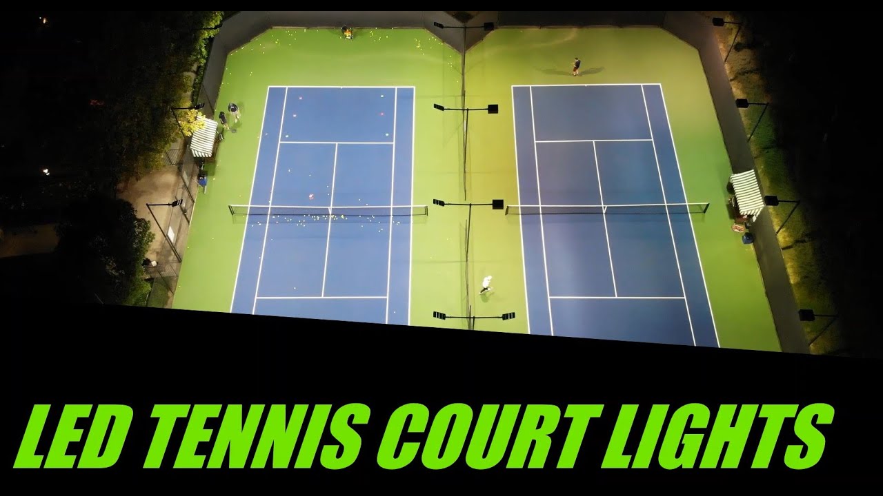LED Tennis Court Lights - Actual Installation, Fc & Drone Footage -LED Sports light vs Metal Halide