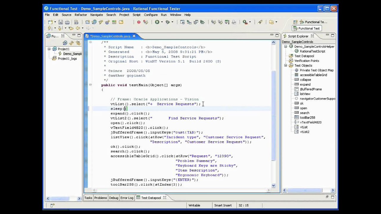 Functional Test Automtion of Oracle Forms using Rational Functional Tester