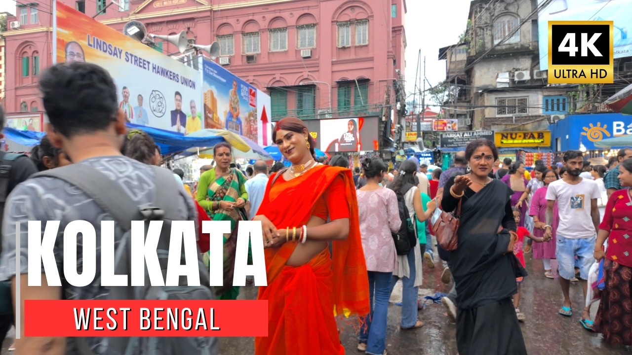 【India Walk 4K】Kolkata Esplanade to New Market｜2025