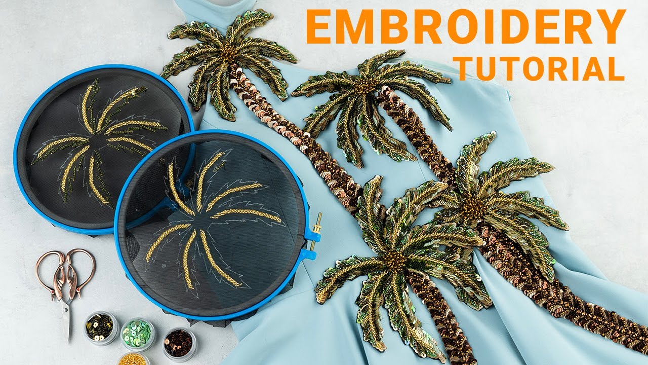 آموزش جواهردوزی درخت نخل - Bead Embroidery Tutorial