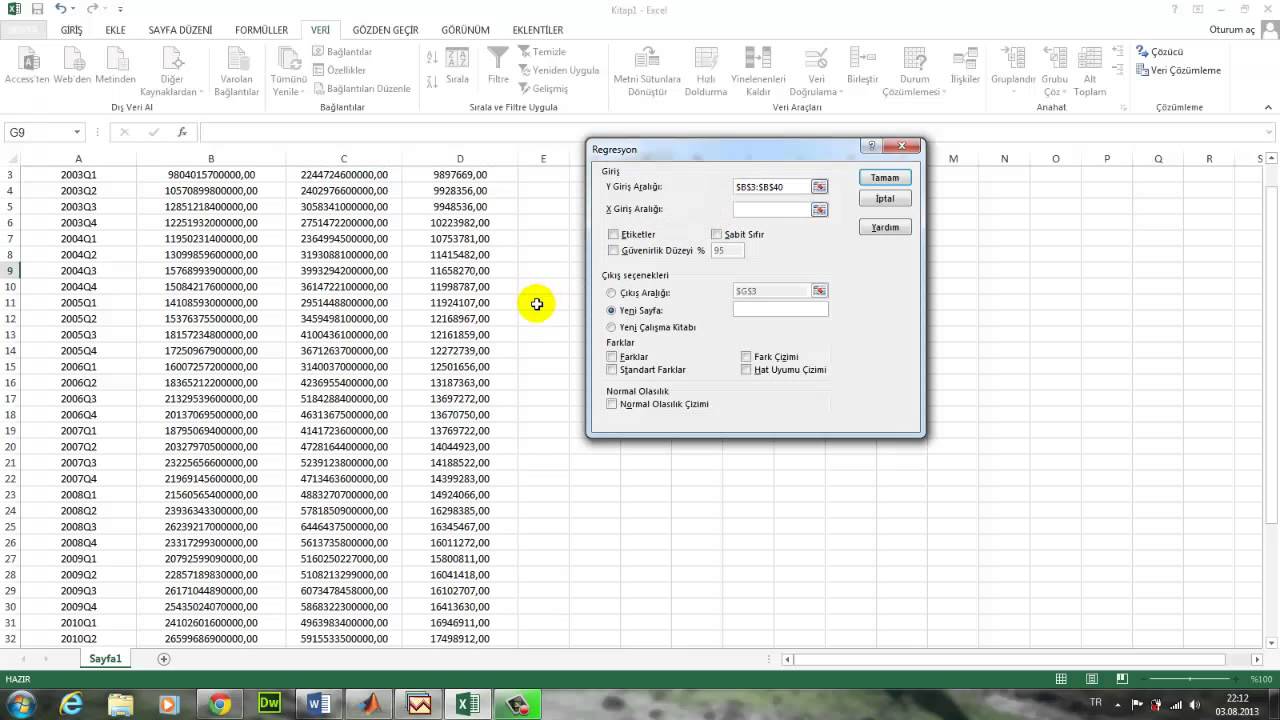 Excel Regresyon Analizi