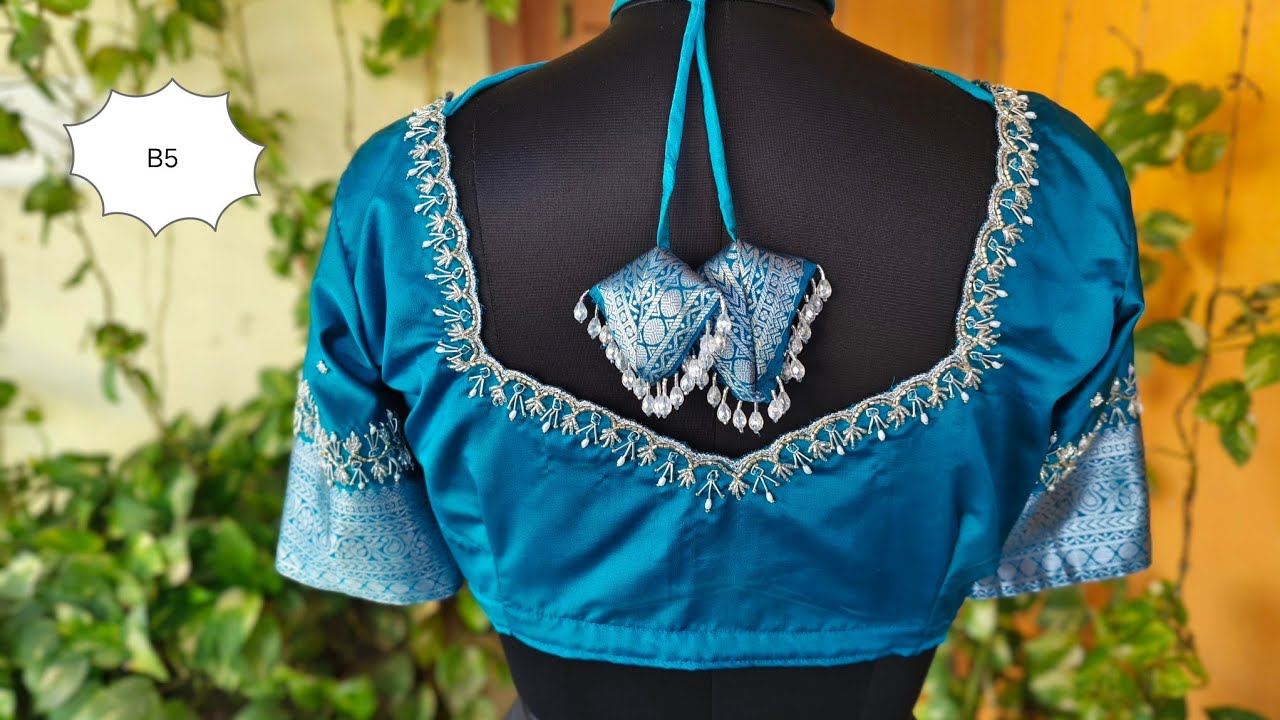 ✨ new trick for stitching small scallop pattern designs DM9486227980 #aariwork #cutworkblouse #aari