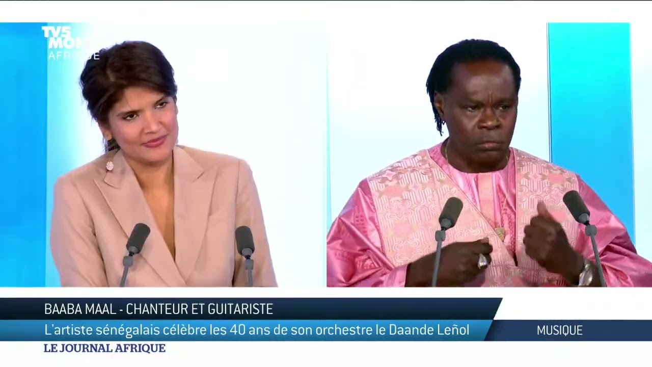 Passage de Baaba Maal au journal Afrique de TV5 monde pour la Celebration des 40ans de son Orchestre