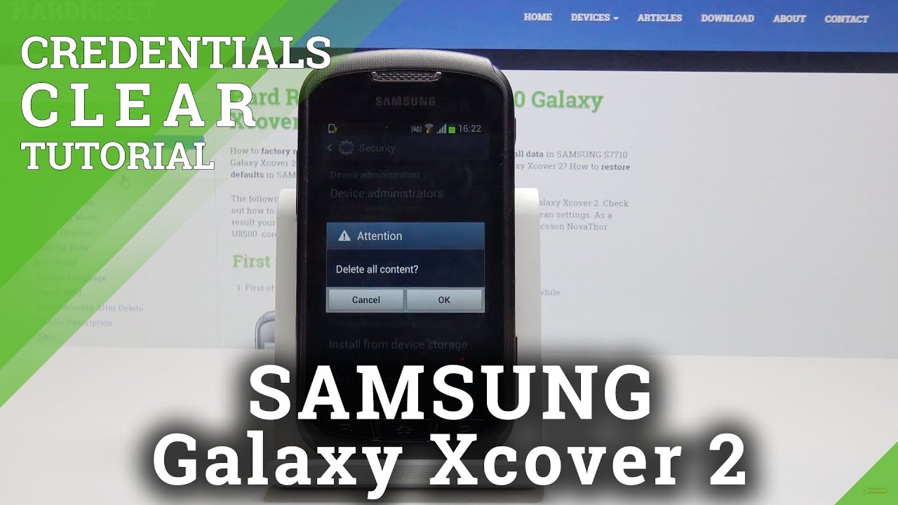 SAMSUNG Galaxy Xcover 2 How to Clear Credentials