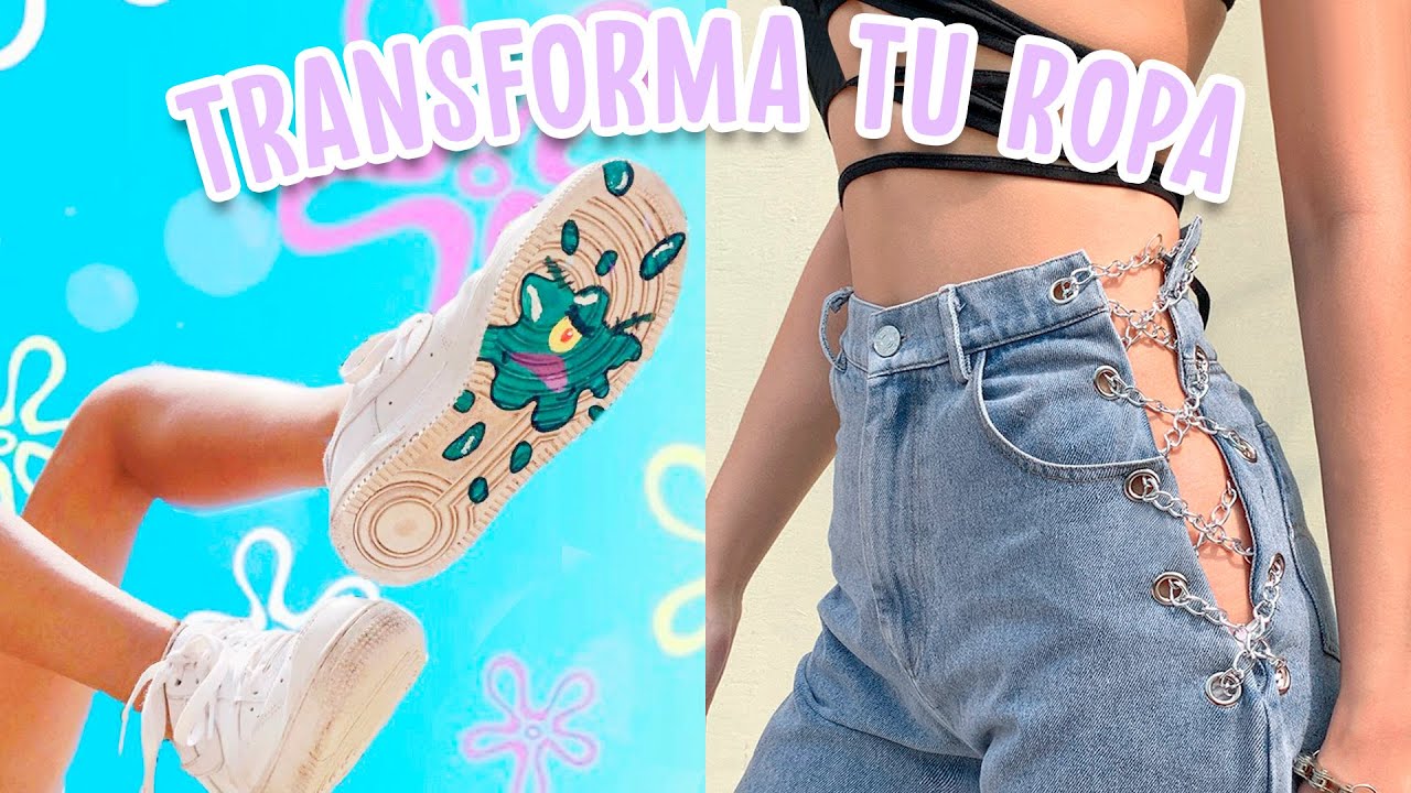 ¡TRANSFORMA TU ROPA VIEJA A NUEVA! 6 IDEAS AESTHETIC THRIFT FLIP - Tutoriales Belen