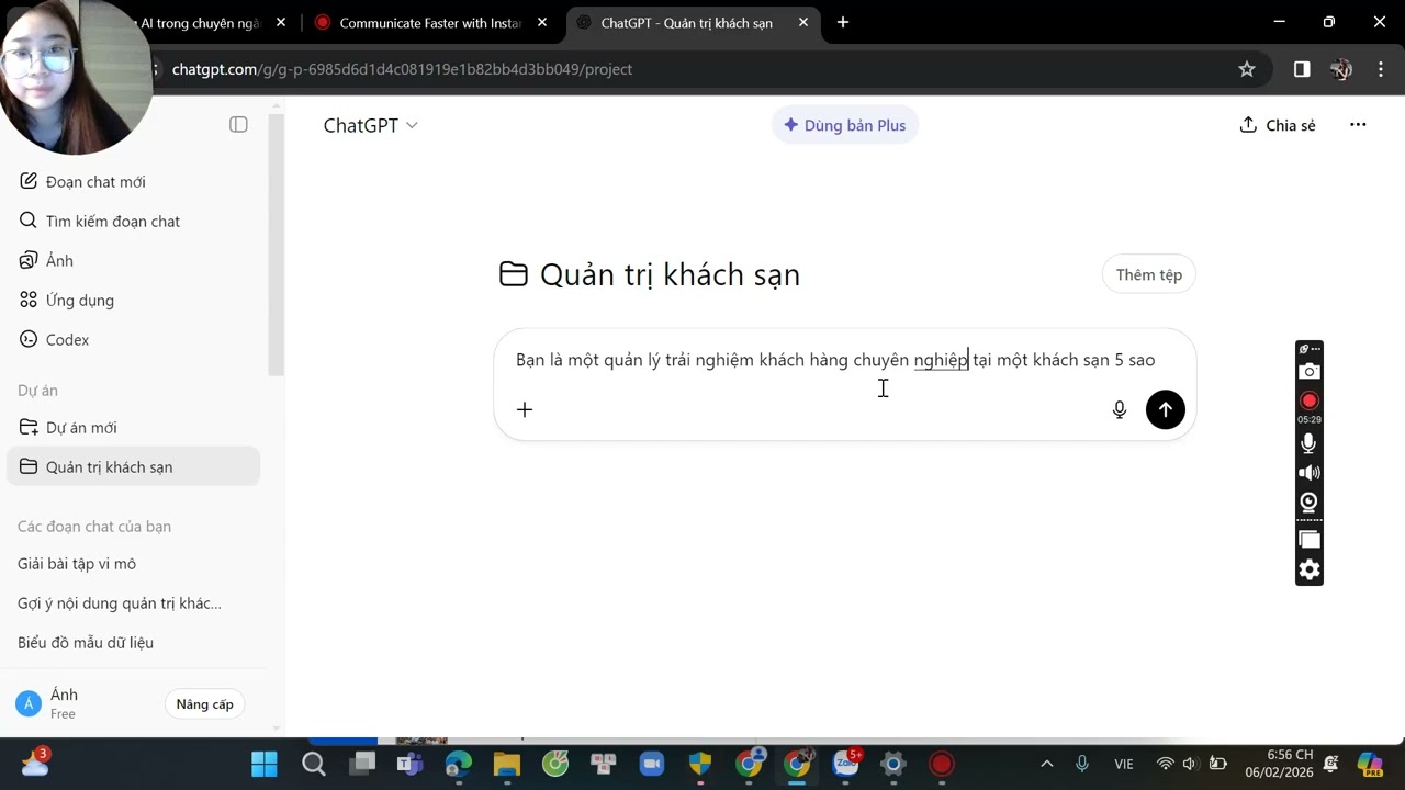 Ứng dụng AI trong chuyên ngành Quản trị khách sạn - Nguyễn Minh Ánh - MSV 1976070010
