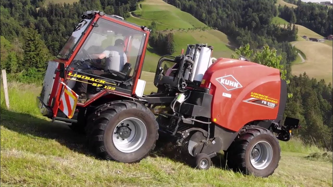 Neue Selbstfahrende Rundballenpresse SF 132 2023 | Lisibach Maschinenbau | Kuhn FB 3135 | Fendt 314