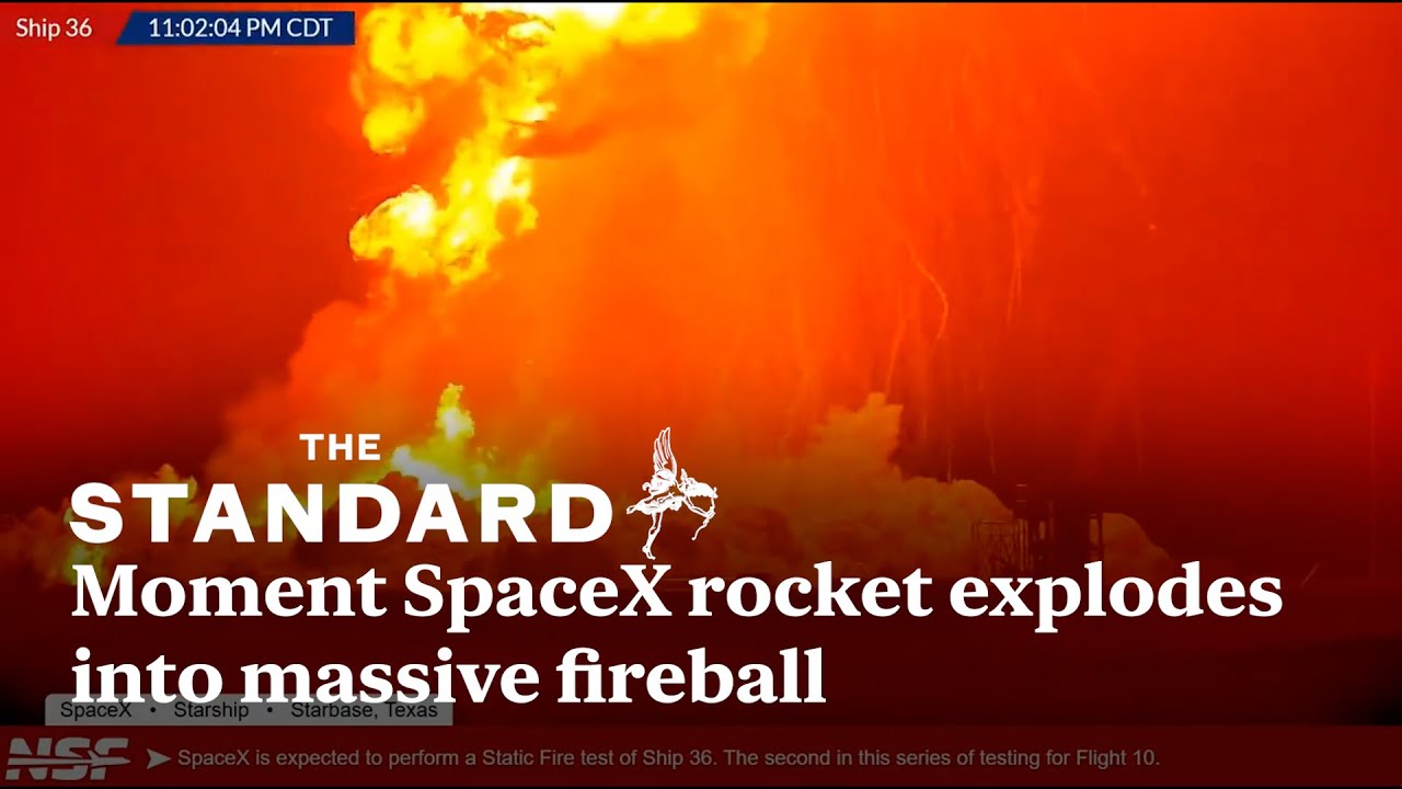 Moment SpaceX rocket explodes into massive fireball