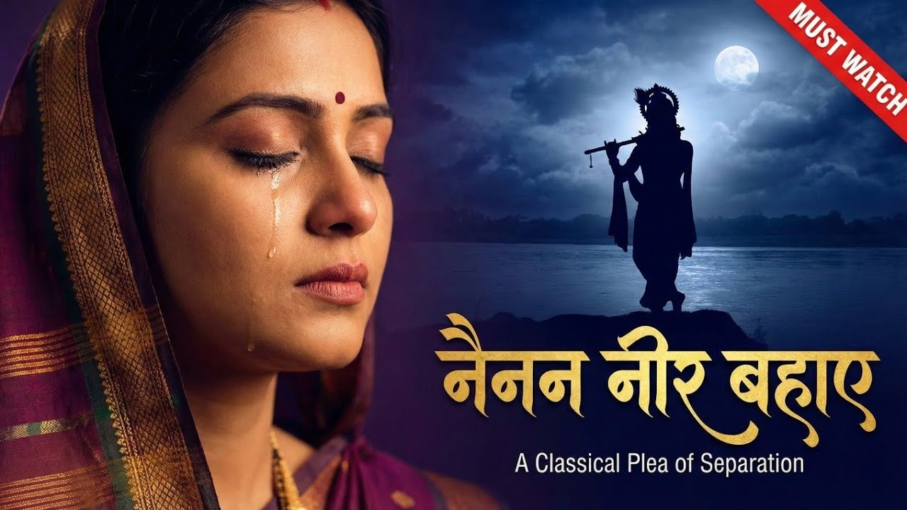 नैनन नीर बहाए: Emotional Krishna Bhajan | Murlidhun AI Special