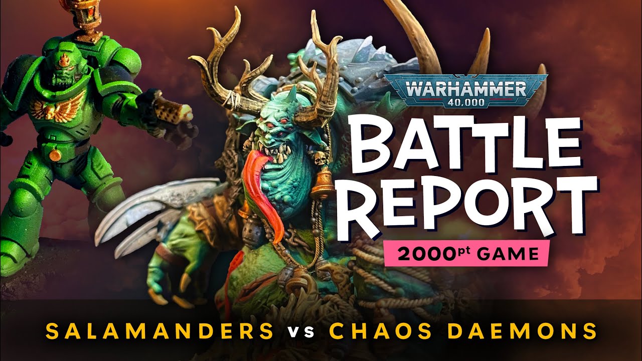 FIRE AND WARP FLAMES! Salamanders Space Marines vs Chaos Daemons Warhammer 40k Battle Report