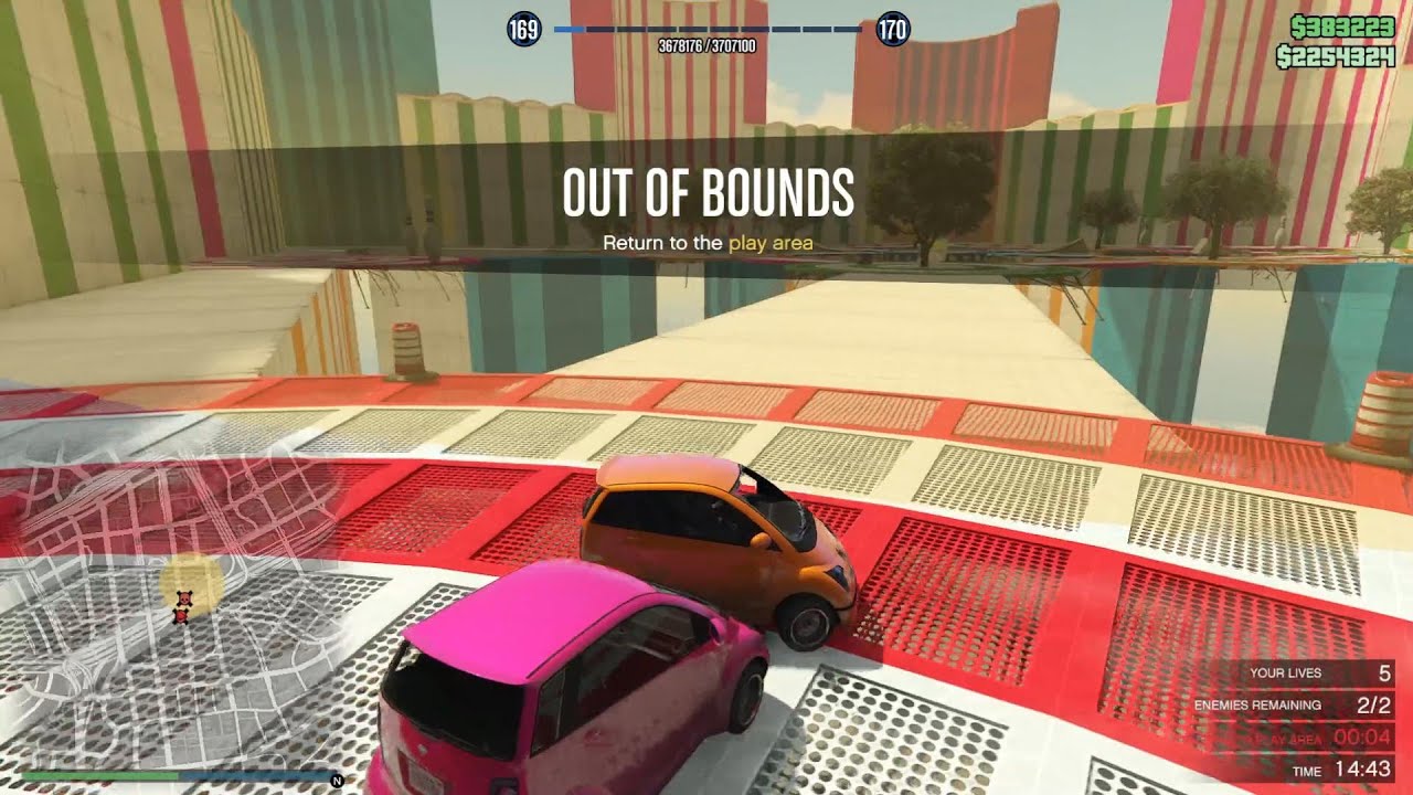 niet lang begonnen en de map al kleiner - grand theft auto 5 parkour + sumo