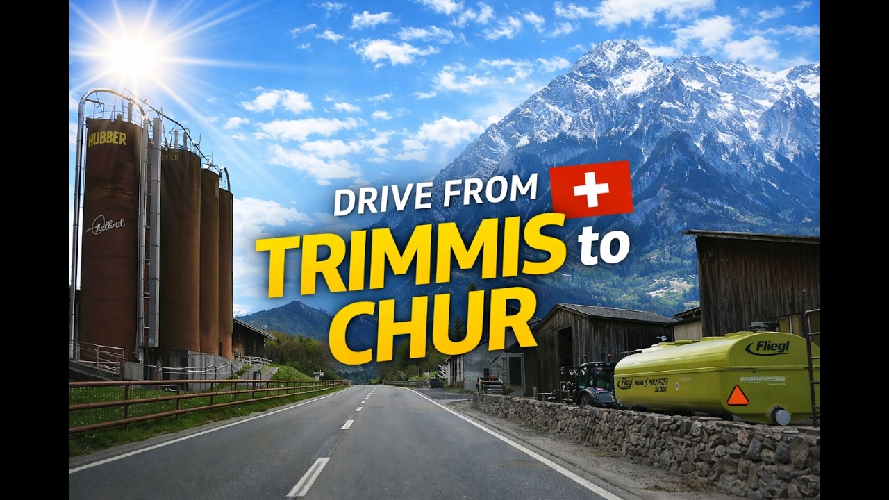 Relaxing Swiss Alpine Drive 🇨🇭 Trimmis to Chur | Beautiful Mountain Views