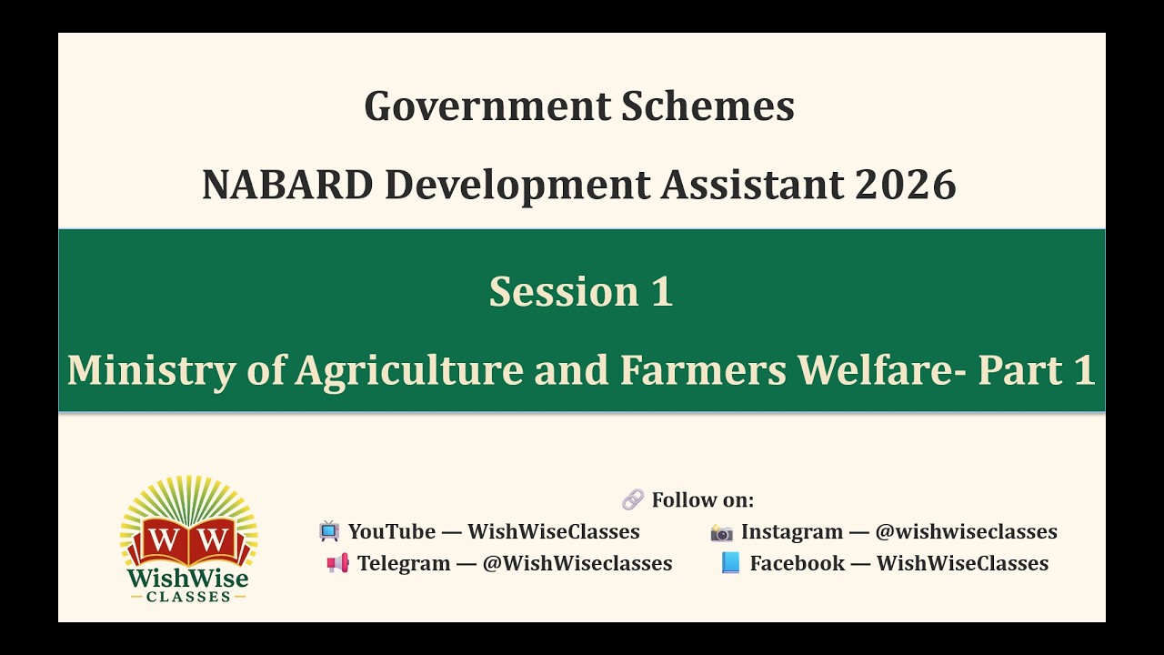 NABARD Development Assistant 2026 | Most Important Government Schemes for Mains | (Part – 1)