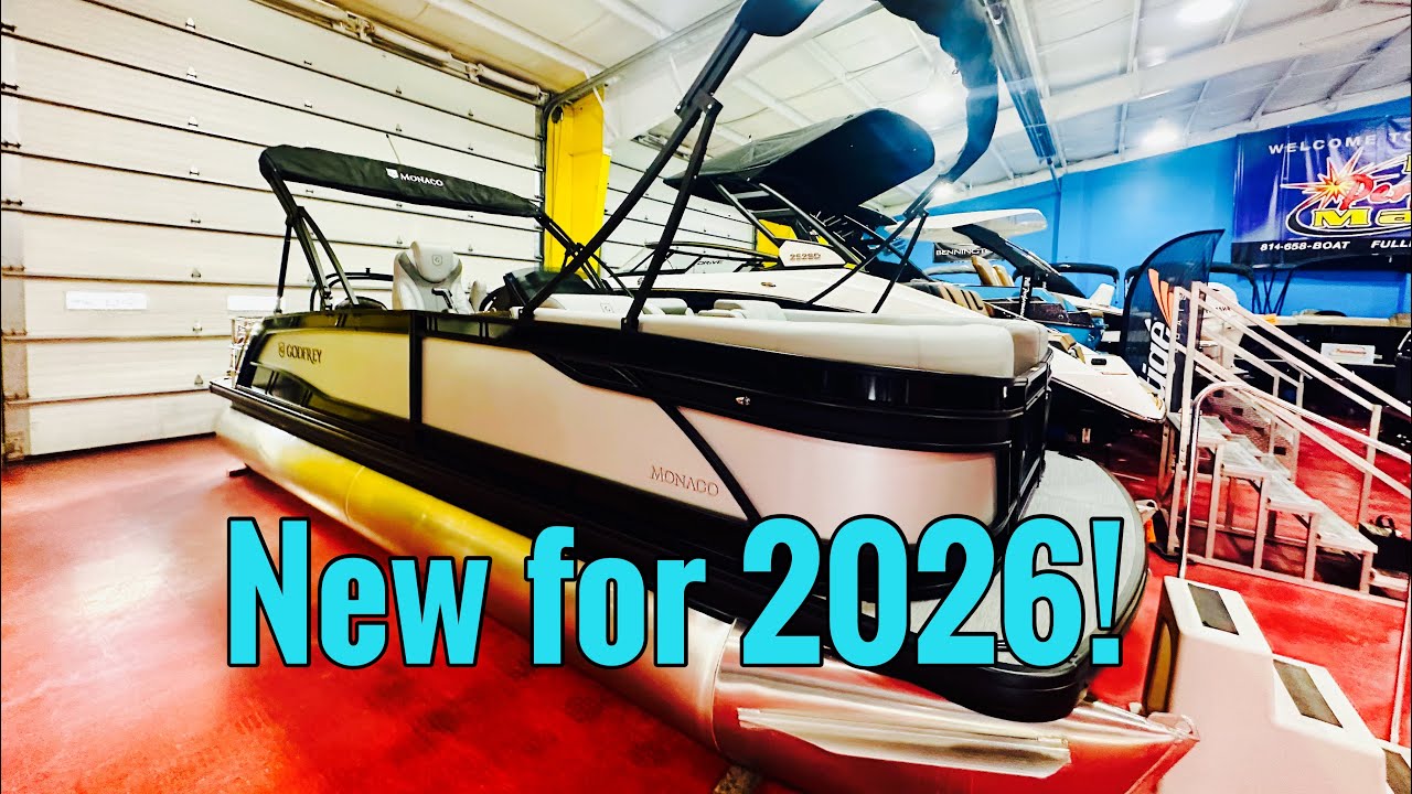 Новая, обновленная модель 2026 года! Monaco 23’ Stern Lounger от @GodfreyPontoonBoats, цвет сатин...