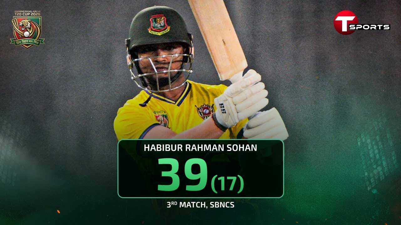 Habibur Rahman Sohan 39 off 17 balls | SR 229.41 | T Sports