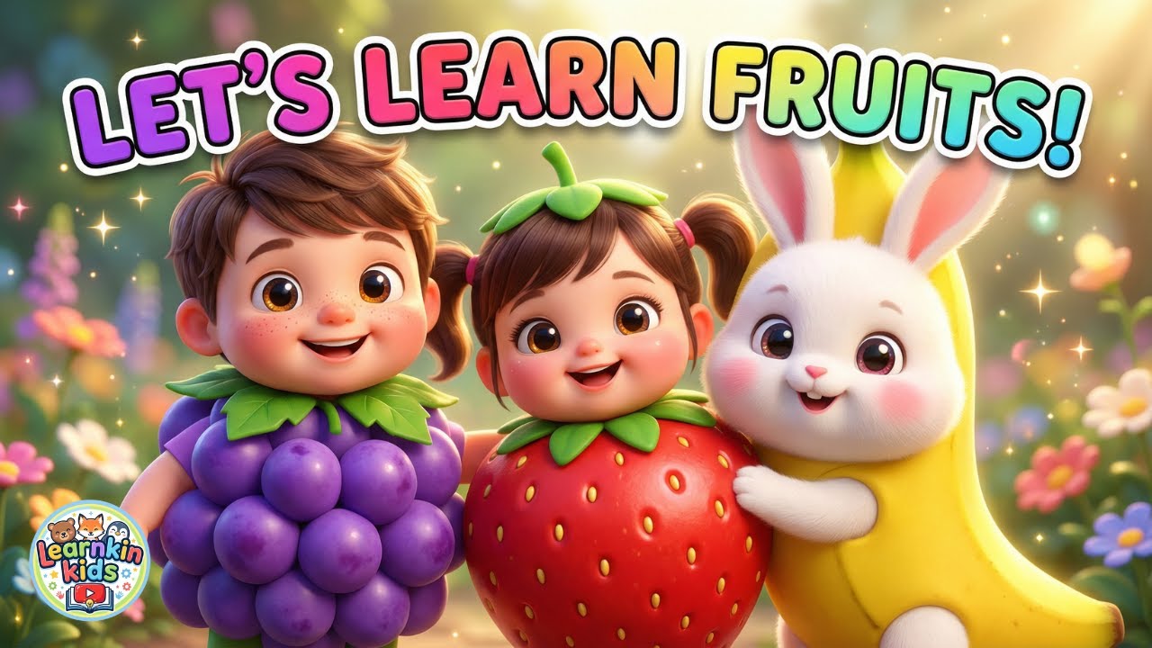 🍎 Let’s Learn Fruits | Fruits Name for Kids | Learn Fruits with Learnkin Kids