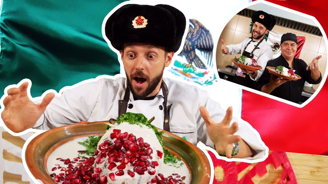 Ruso reacciona a su primer CHILE EN NOGADA. GASTRONOMÍA MEXICANA
