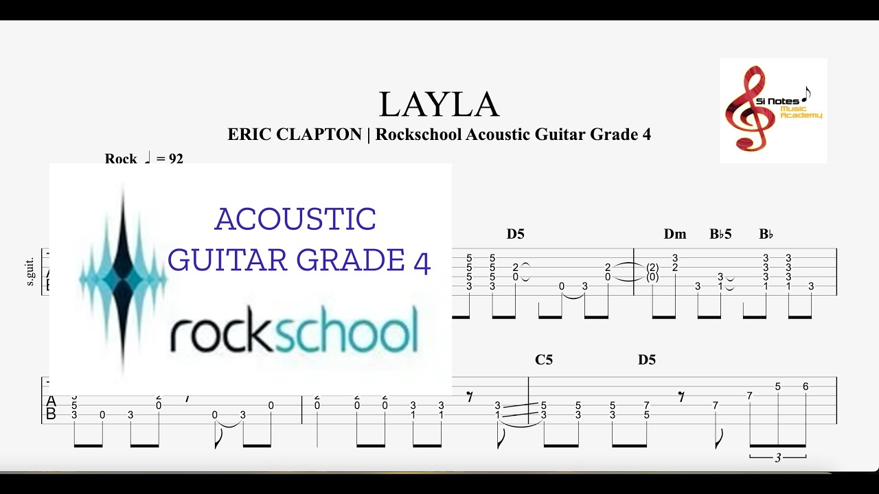 Layla - Rockschool Acoustic Guitar Grade 4 - | Demo, Backing track & GUITAR ONLY