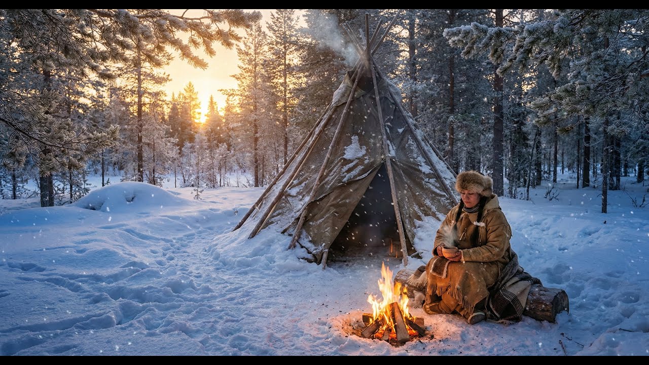 How Native American Women Built & Lived in Tipis at -30°C (-22°F) | Human Craft Documentary