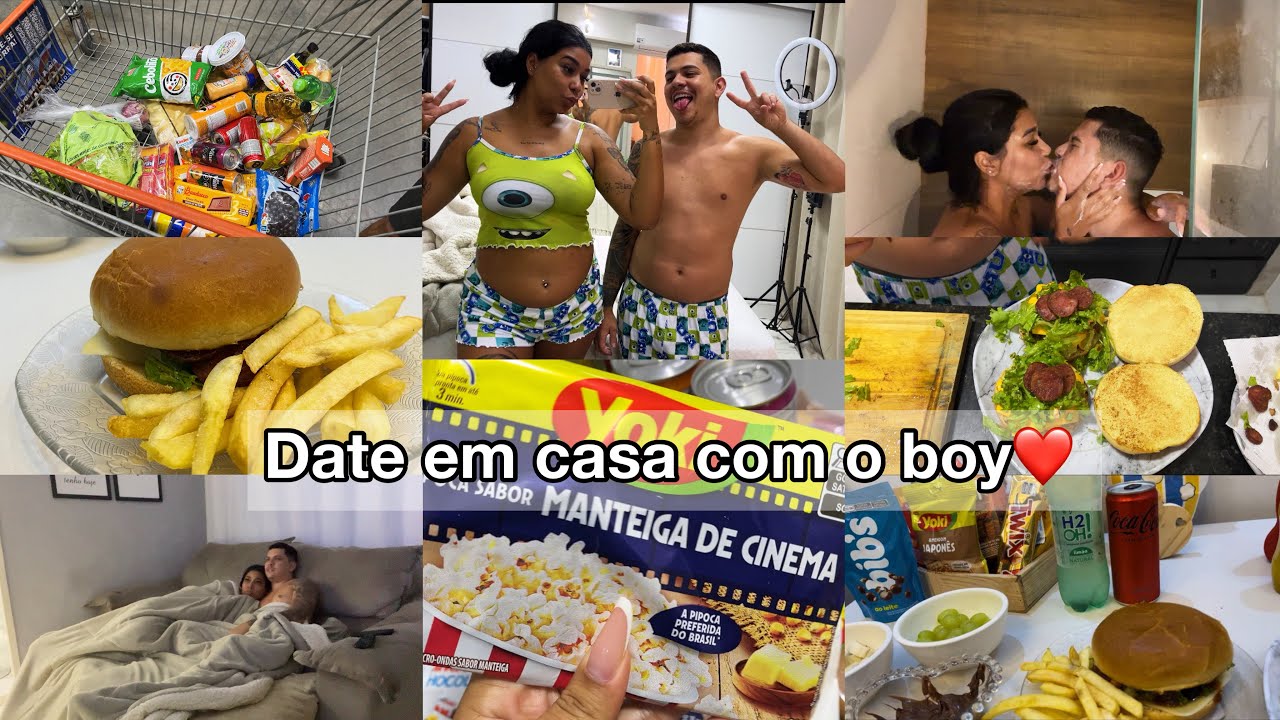 DATE COM O BOY EM CASA| NOITE DO CINEMA| Hambúrguer artesanal caseiro ✨