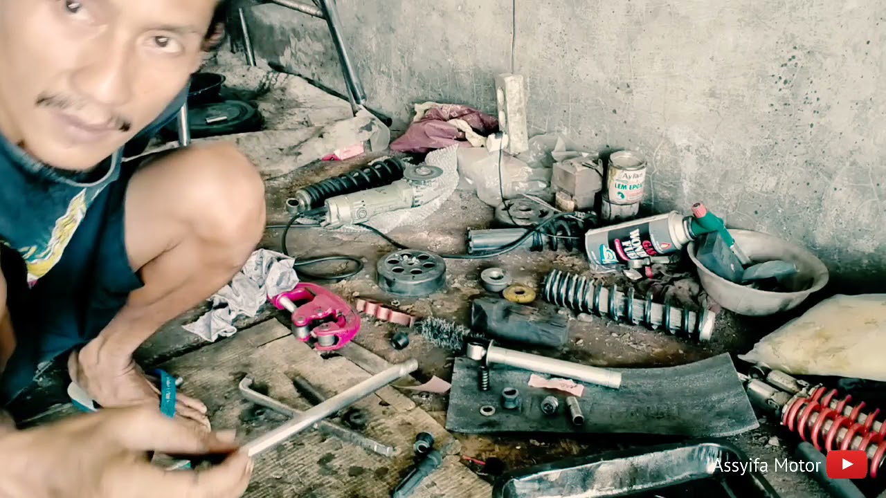 cara servis shockbreaker standart pemula,alat sederhana