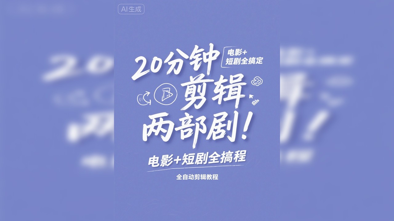 20分钟剪辑两部剧，电影和短剧全搞定，全自动剪辑解说教程
