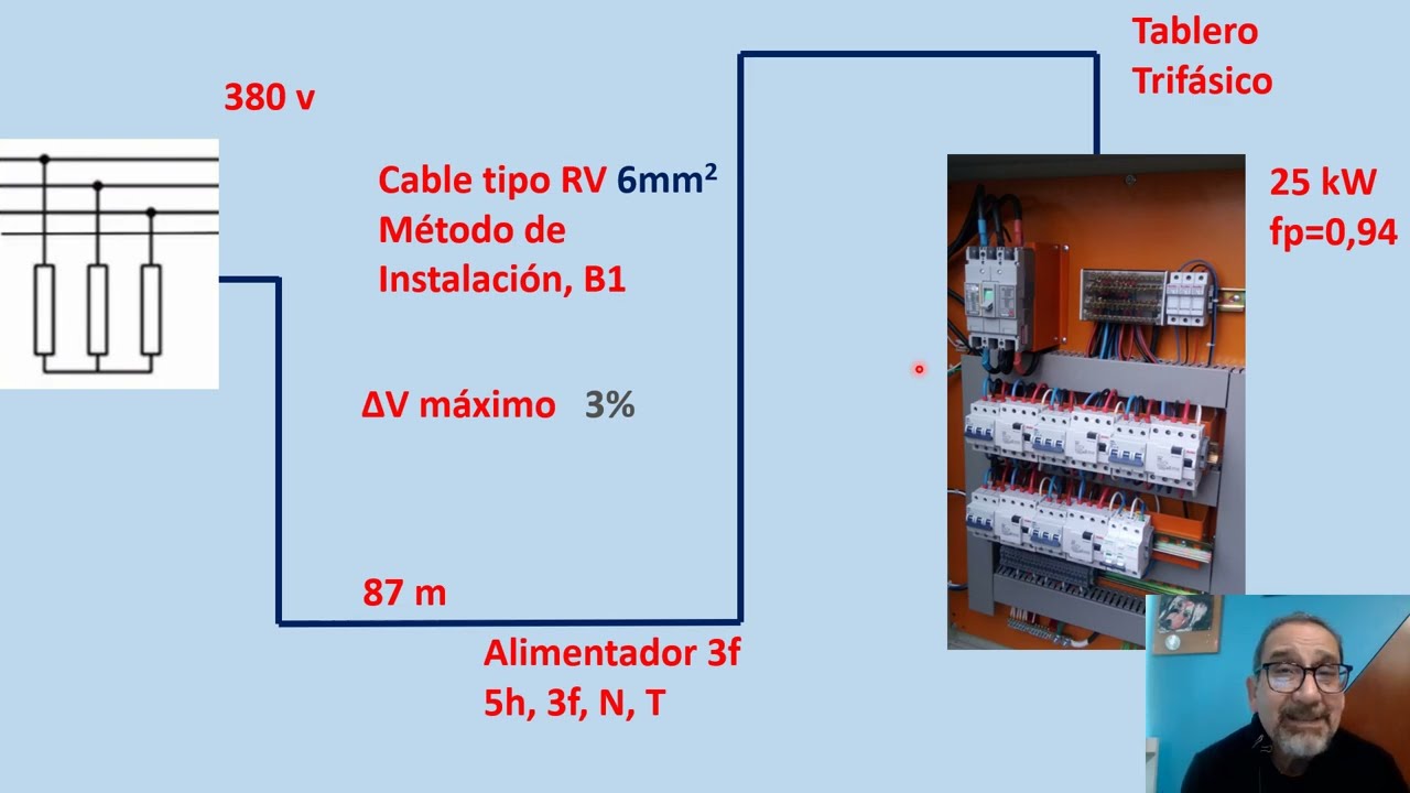 Caída de Tensión Instalación Trifásica