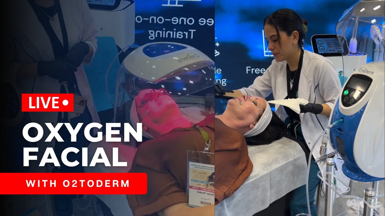 O2toDerm Facial live demo at ICES Dallas 💚